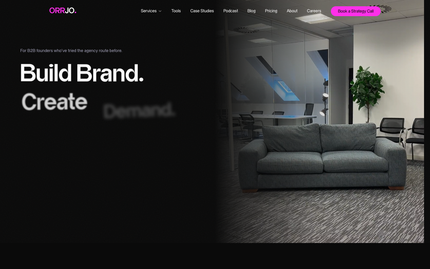 ORRJO website homepage